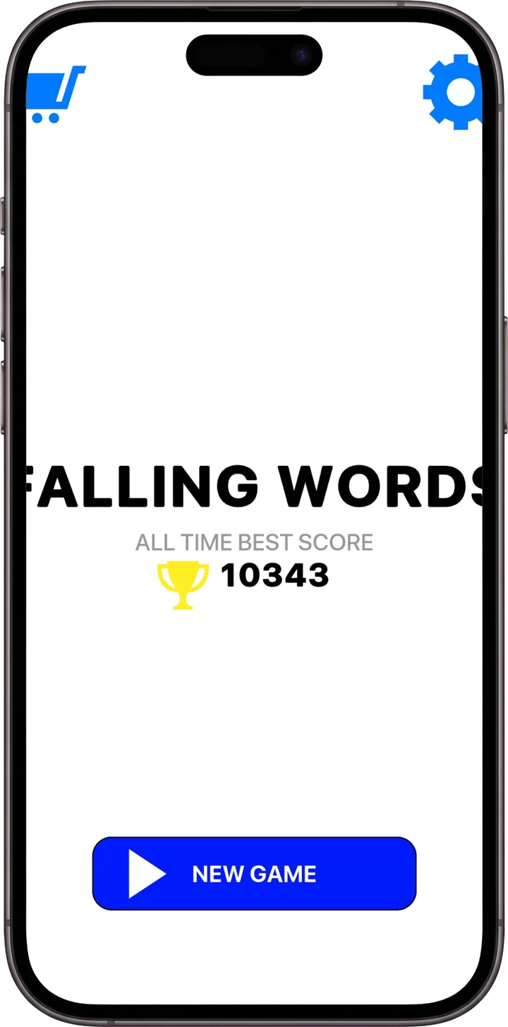 Falling Words on an iPhone